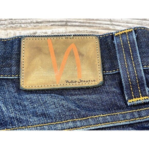 Nudie Jeans Grim Tim Jeans Mens 31x32 Fits 29/30 Selvage Button Fly Organic - Picture 7 of 16